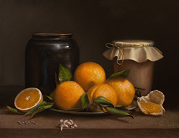 Oranges And Ceramic Jars