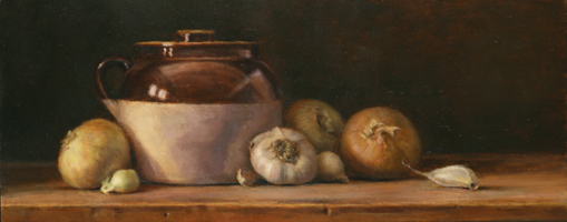 Pot, Onion and Garlic