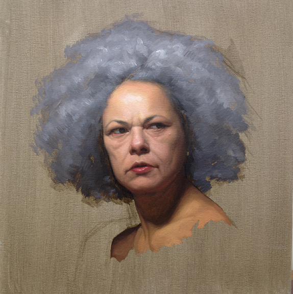 Portrait Of A Woman With Grey Hair